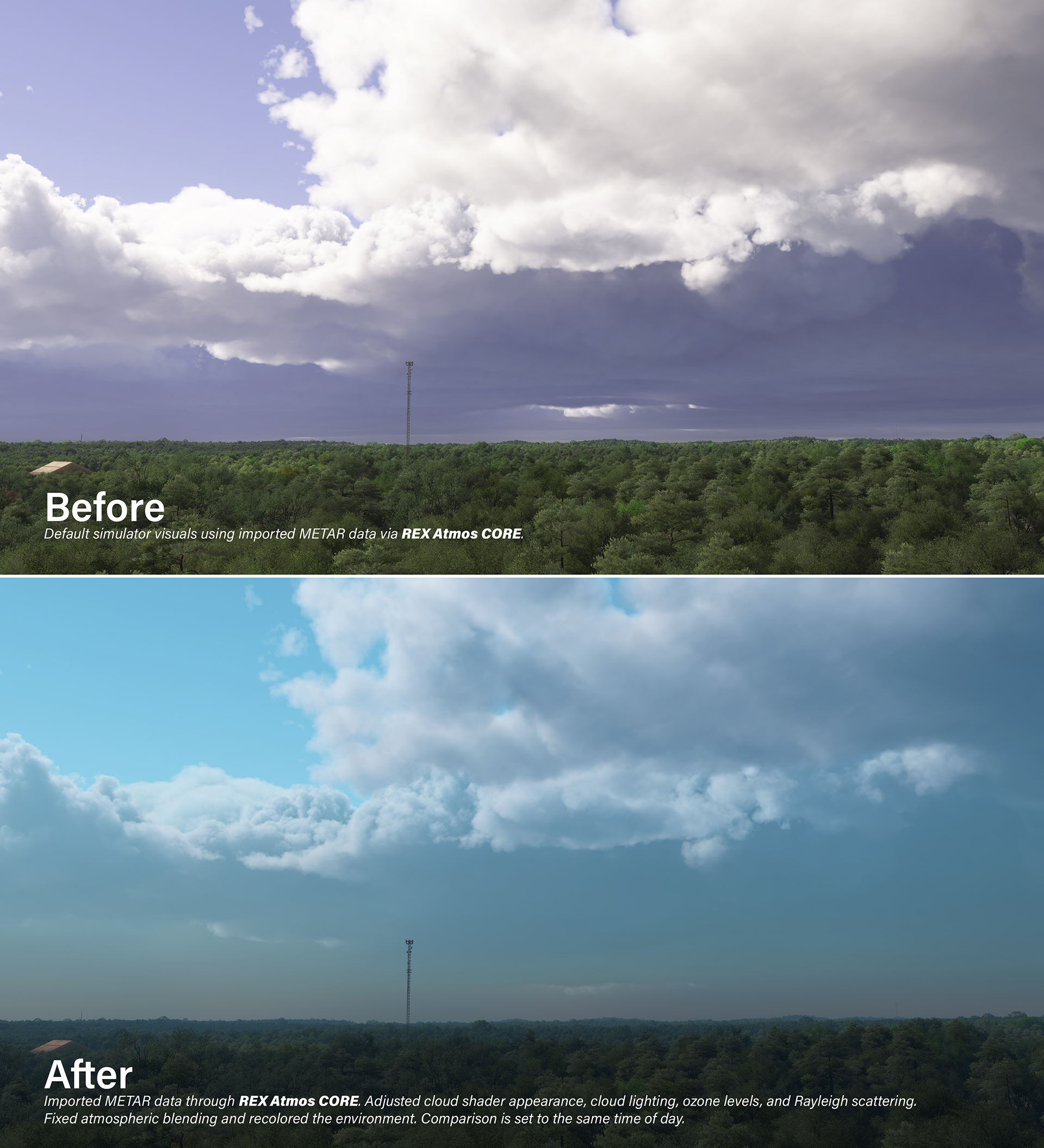Before & after scene