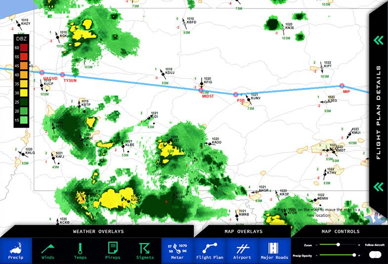 Weather map for Lockheed Martin P3D v.3, 4 and 5 and Microsoft FSX
