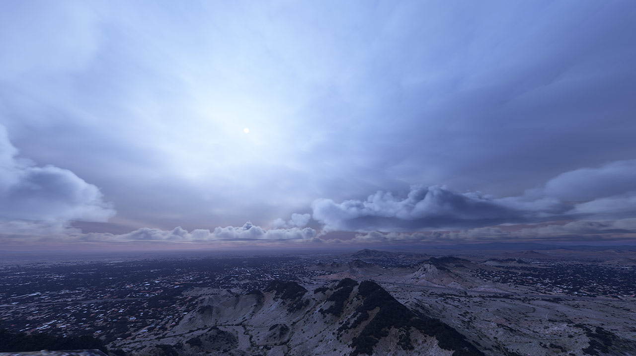 Ice cold landscape view in MSFS 2020 with REX Atmos